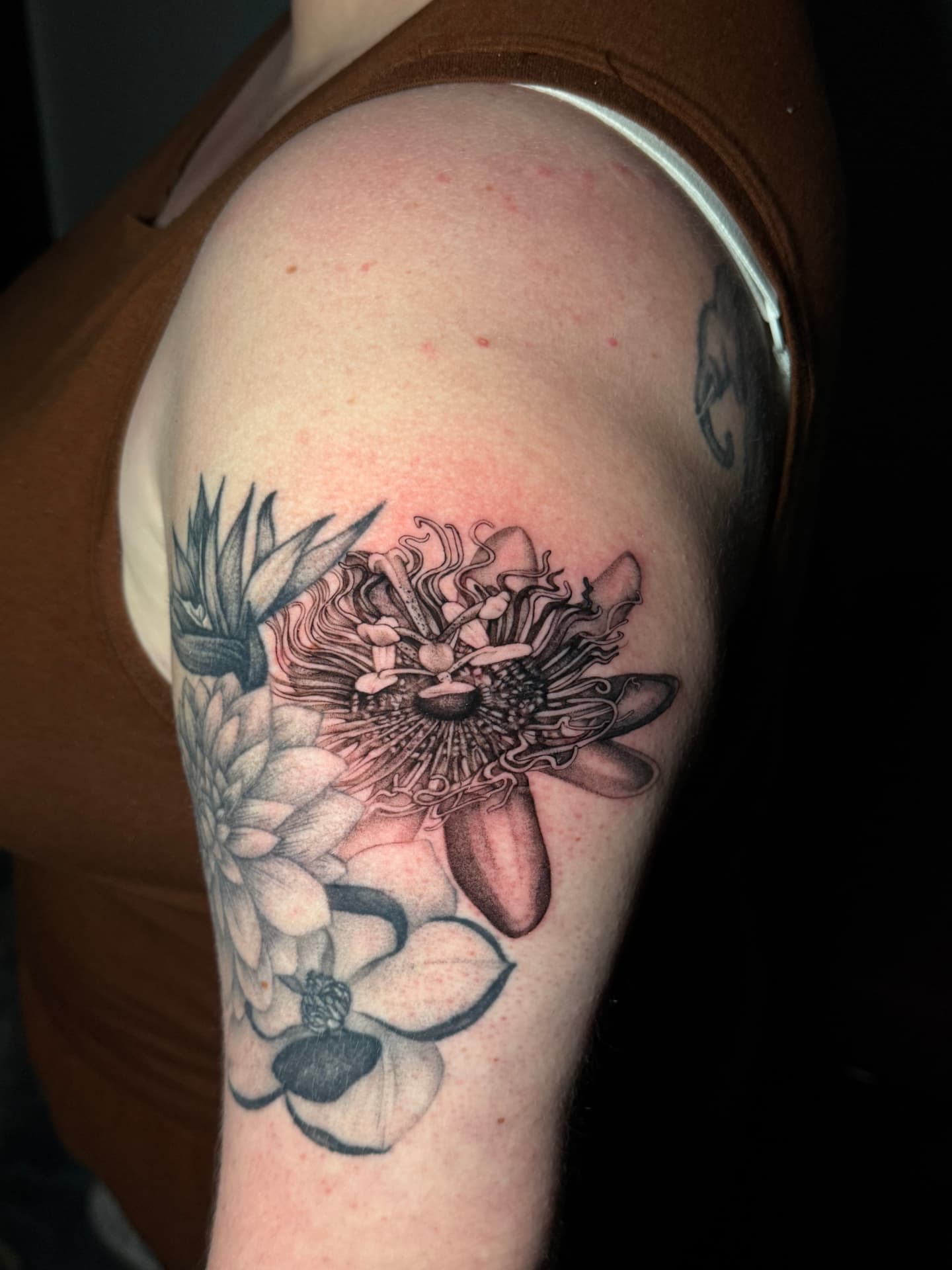 Blackwork tattoo by Tiny for Makenzie M.