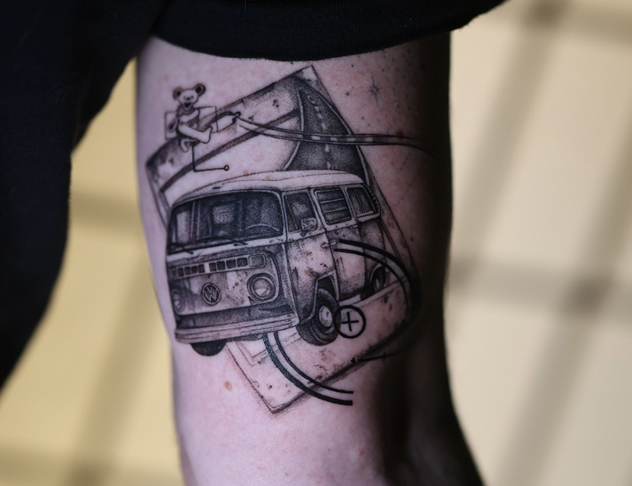 Blackwork tattoo by Tiny for Jared H.